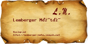 Lemberger Máté névjegykártya